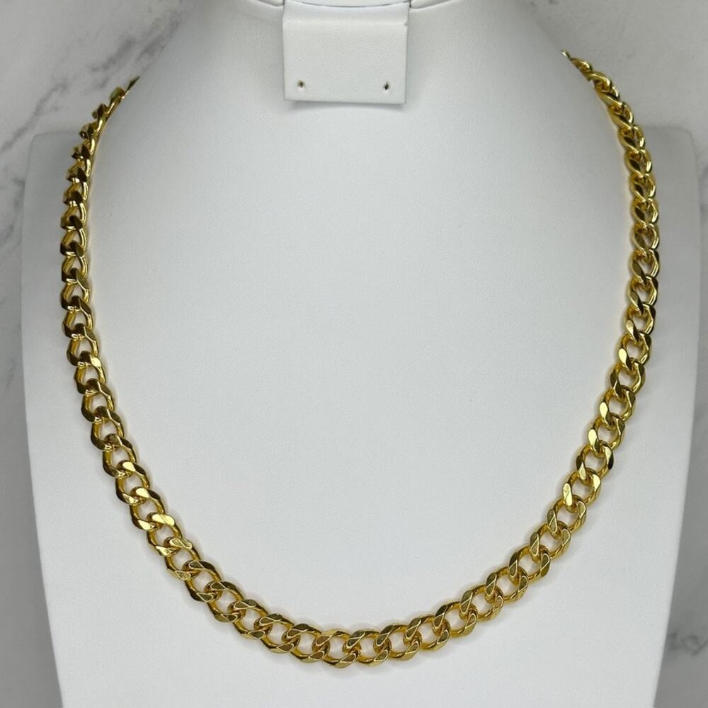 Chunky Gold Tone Curb Link Chain Necklace 25" Bold Statement Mob Wife ✨